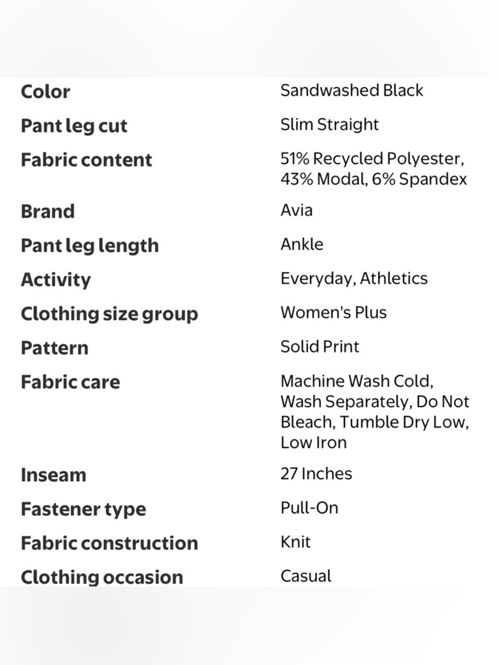 *2 Pack* Avia ScubaKnit Pleat Relaxed Fit Jogger Pants NWT - Sandwashed Black - Picture 8 of 9